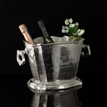 Load image into Gallery viewer, Scalloped double ice bucket with one bottle of No.1 Rose and one bottle of Reine Cuvee
