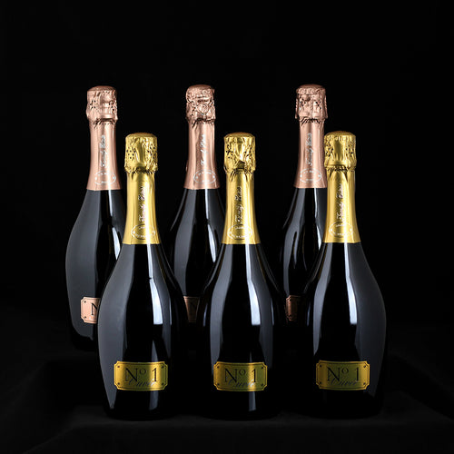 Connoisseur mixed case with 3 bottles Cuvee No.1 and 3 bottles No.1 Rose
